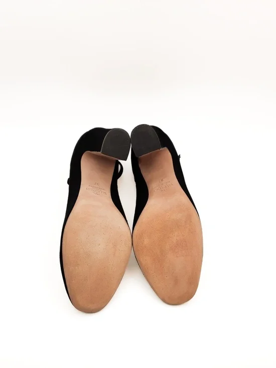 Valentino Garavani Black Suede Ankle Strap Pumps EU 37 - Picture 9 of 9